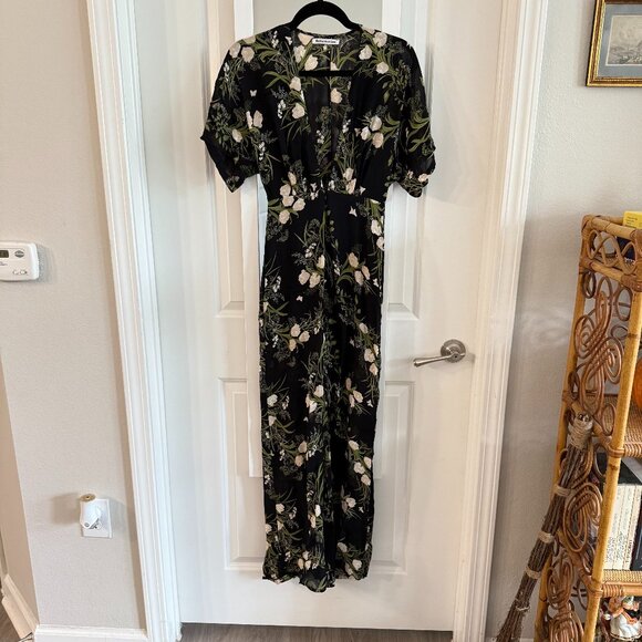 Reformation Lemongrass Jumpsuit Size 0 Color Black White Green - Picture 5 of 9